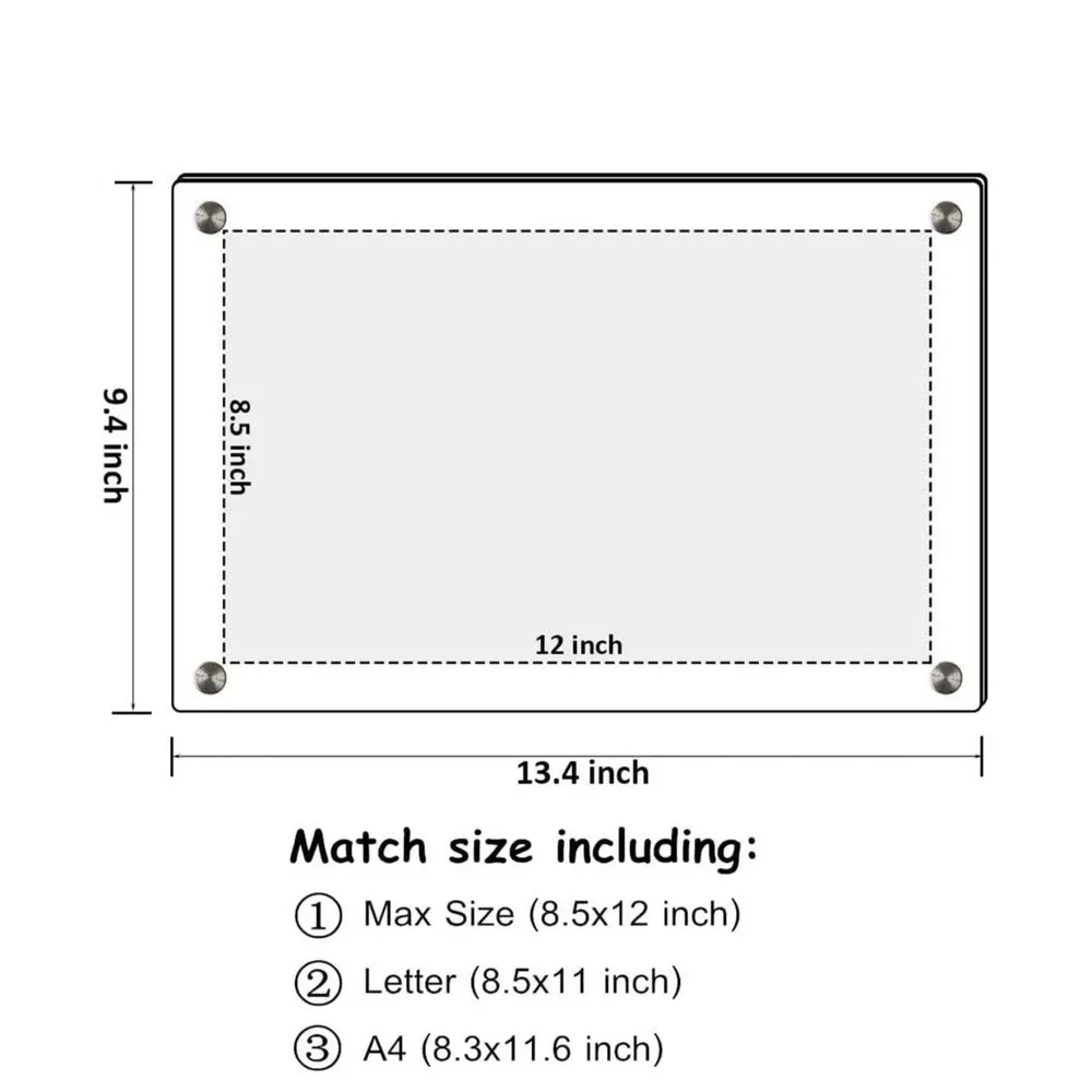 NIUBEE Frame 8.5 x 12 in Wall Acrylic Floating Picture Clear Frameless Display